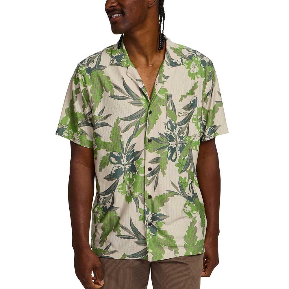 Howler Brothers Palapa Tech Shirt Men's in Flagler Floral Off White